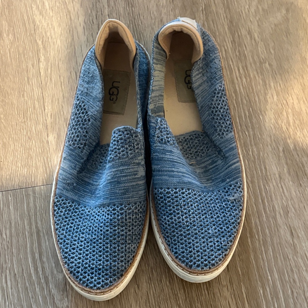 UGG Denim Blue Knit Slip-On Sneakers